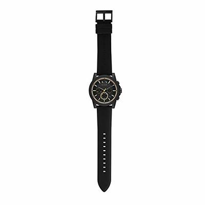 A|X ARMANI EXCHANGE Men's Outerbanks Silicone Watch, Color: Black