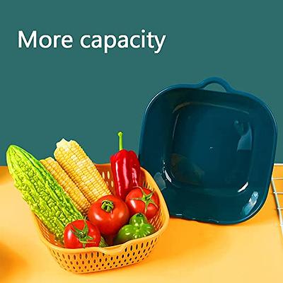 YUSAILU Vegetable Washing Baskets in The Kitchen Fruit Baskets Multi-Layer Stackable Vegetable Sinks, Strainer and Washing Fruits and Vegetables