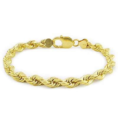 7mm Rope Solid Diamond Cut Chain 14K Gold