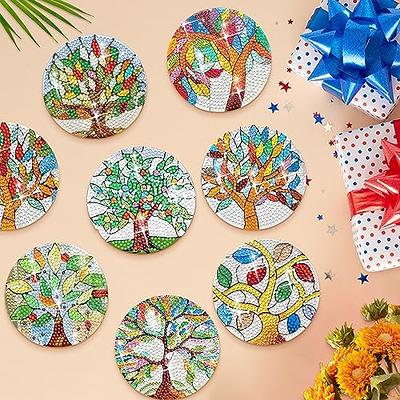 Eunoir Diamond Painting Coasters with Holder, Diamond Art Coasters Kits for  Beginners, Adults & Kids Small Diamond Painting Kit Art Craft Supplies (6