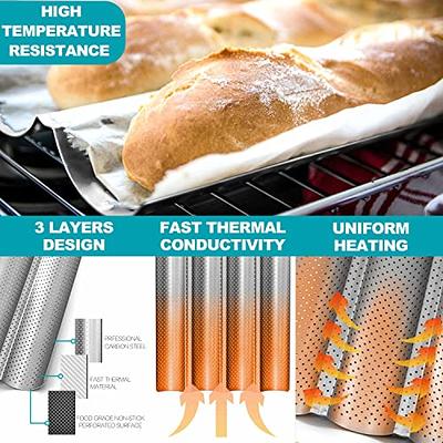 Tiawudi 3 Pack Nonstick Carbon Steel Baking Bread Pan, Large Loaf Pan, 9  1/2 x 5