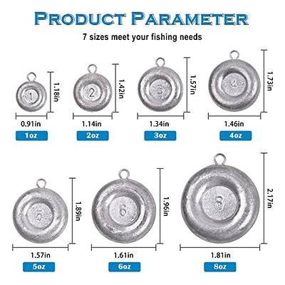 Disc Sinkers Fishing Weights Coin Fishing Sinker Weights Saltwater Surf Fishing  Weights Catfishing Gear Tackle for Drifting Trolling Bottom Fishing  Saltwater 1oz 2oz 3oz 4oz 5oz 6oz 8oz （2oz, 6pcs - Yahoo