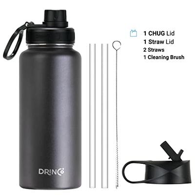 Drinco Stainless Steel Water Bottle Spout Lid Vacuum Insulated Double Wall  Water Bottle Wide Mouth (40oz 32oz 22oz 18oz 14oz) Leak Proof Keep Cold