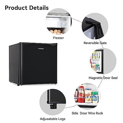 BANGSON Mini Freezer,1.1 Cu.ft Small Freezer, Upright Freezer with  Removable Shelf, Single Reversible Door, Compact Freezer for Home, Kitchen,  Office
