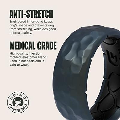 Groove Life Zeus Hammered Deep Cobalt Silicone Ring Breathable Rubber  Wedding Rings for Men, Lifetime Coverage, Unique Design, Comfort Fit Ring -  Size 10 - Yahoo Shopping