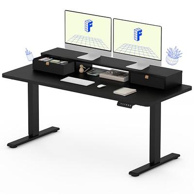 Bestier 44 Inch Gaming Desk, 4 Tier Shelf Computer Desk with LED Lighting,  Side Storage Bag and Accessories Hanger for Gaming and Working, Carbon  Fiber Black&Red 