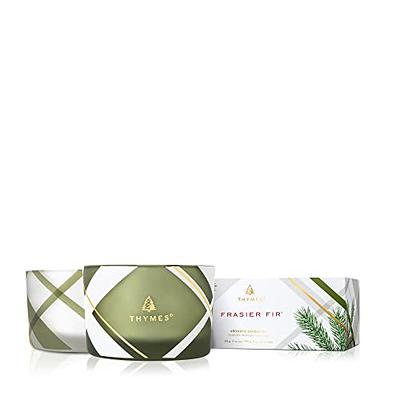 Thymes Frosted Plaid Frasier Fir Candle - 10 Oz Medium Jar Candle