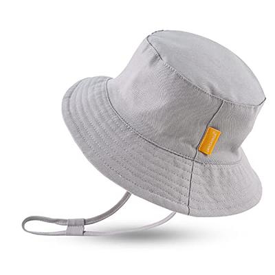 Cotton Baby Sun Hat Infant Toddler Boys Girls Bucket Hats Summer Sun  Protection Kids Beach Caps(Gray,46cm) - Yahoo Shopping