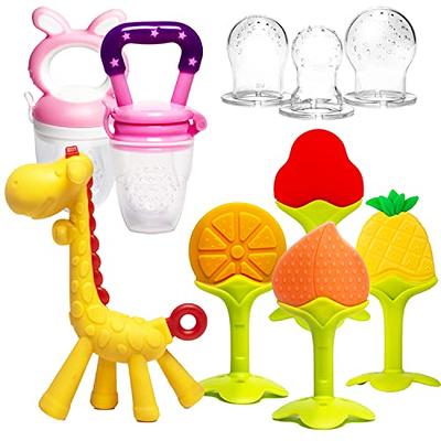 JEXFUN Baby Fruit Food Feeder Pacifier, Silicone Feeder and Teether for  Infant Safely Self Feeding, Baby Teething Relief Toy Teether