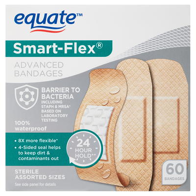 Equate Skin Tone Antibacterial Flexible Fabric Bandages, 100 Count