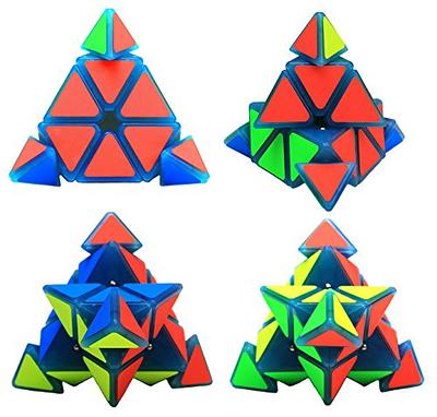 TANCH Pyramid Speed Cube Stickerless Triangle Magic Cube Puzzle Toy Colorful