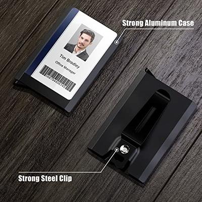 ELV Badge Holder Wallet, Aluminium ID Badge Card Holder Heavy Duty