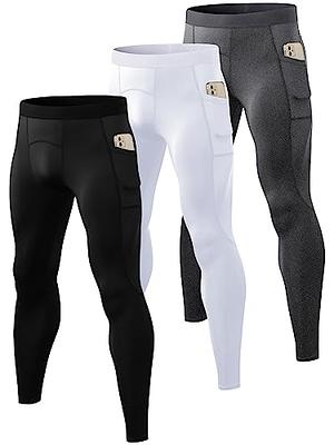 SPVISE Men's Athletic Compression Pants Nylon Leggings Tights Pocket Cool  Dry Sport Baselayer for Running Gym Yoga Basketball : : Clothing