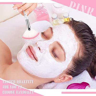  6 Pieces Fan Mask Brushes Soft Fan Facial Mask Applicator Tools Brush  Makeup Brushes Cosmetic Tools with Handle for Peel Mask Makeup Women Girls ( White Hair) : Beauty & Personal Care