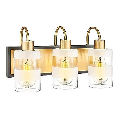 Brass Bathroom Light Fixtures, HWH 3-Light Bathroom Vanity Lights Over  Mirror, Brushed Gold Wall Vanity Light for Bathroom, Black and Gold Finish,  5HLY77B-3W BK+BG - Yahoo Shopping