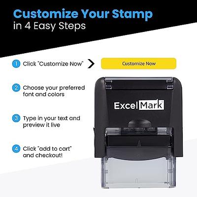 Custom Signature Stamp with Extra Ink | Multiple Colors (Black with 2 Extra Ink Pads)