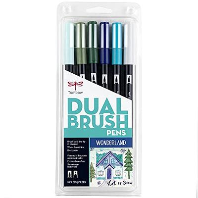  Tombow 56195 Dual Brush Pen Art Markers, Holiday Edition,  10-Pack. Blendable, Brush and Fine Tip Markers : Everything Else