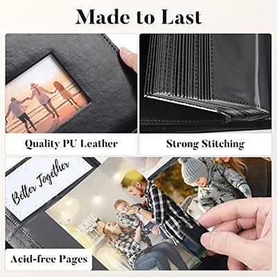 Premium Black Photo Album, Photo Album with Pockets, 100 Pages for 4x6, Acid  Free Photo Album for Wedding