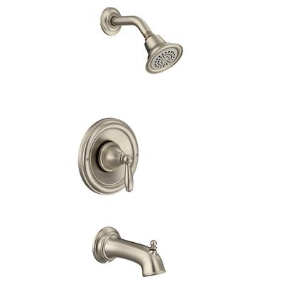 Spot Defense Brushed Nickel Rancho 8P8-WS2-RCHSGS 1-Handle Tub & Shower  Trim with Valve