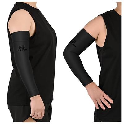 beister Sports Compression Arm Sleeves for Men & Women (Pair) Full Arm  Supports Protection Non-Slip Breathable Arm & Elbow Braces for Arthritis  Lymphedema Bursitis Workout Black Medium