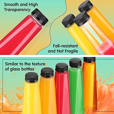 Aozita [ 8 Pack ] 16 oz Glass Juicing Bottles W Airtight Lids & 2 Straws & 2 Lids W Hole - Reusable Drinking Jars, Travel Water Cups