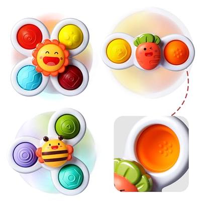 Hooku 3 Pcs Suction Cup Spinner Toys, Baby Fidget Spinner Toy, Spinning  Toys for Toddlers 1