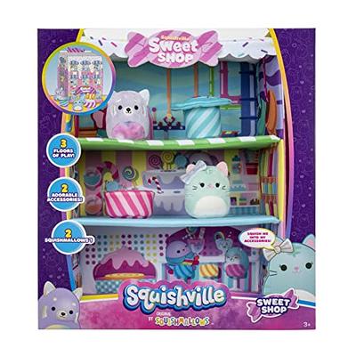  Squishville by Original Squishmallows Sweet Shop - Playset with  2-Inch Priya The Purple Panda, Tres'zure The Teal Cat & Bistro Table and  Chair - Toys for Kids : Toys & Games