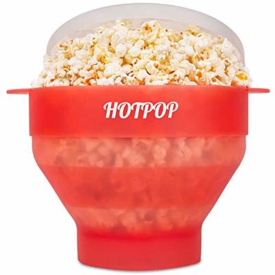  The Original Korcci 3 Quart Microwave Glass Popcorn Popper,  Borosilicate Glass, Dishwasher Safe, 3-in-1 Silicone Lid, BPA Free, Family  Size (Red): Home & Kitchen