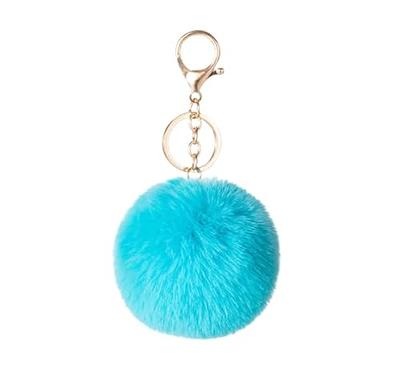 COLORFUL BLING Pom Pom Keychain Cute Artificial Rabbit Fur Ball