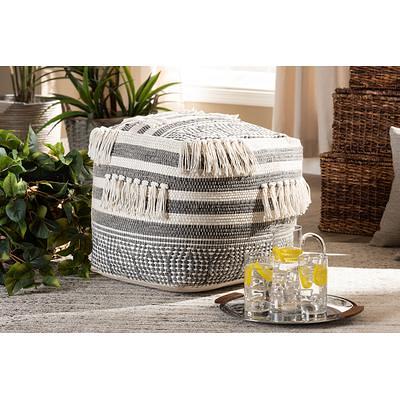 Baxton Studio Kirby Moroccan Inspired Grey and Ivory Handwoven