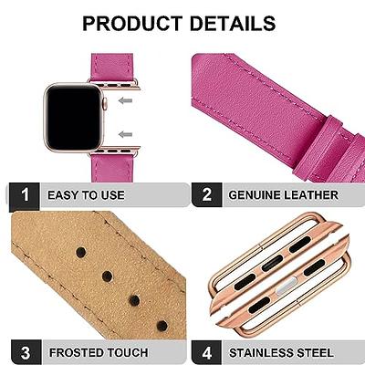 Fullmosa Leather Band Compatible with Apple Watch 41mm 45mm 40mm 44mm 38mm  42mm Women Band Strap for iWatch Ultra 2/Ultra/9/8/7/6/5/4/3/2/1/SE2/SE