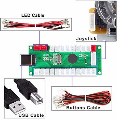 Fosiya 4 Player LED Arcade Kit Ellipse Oval Style Joystick USB