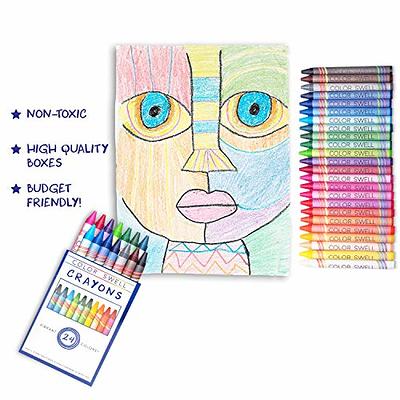 Jar Melo Jumbo Crayons for Kids; 24 Count, Crayons Bulk, Easy to Hold Large Crayons, Washable, Non Toxic Toddler , Kids Coloring