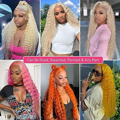 Honey Blonde Curly Lace Front Wig Human Hair 13x4 HD Lace human Hair Wig  for Women #