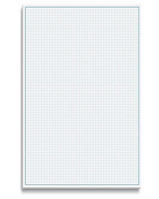 Graph Paper Pad, 17 x 11, 25 Sheets, Blue Line Border, Blueprint Paper,  Double Sided, White, 4x4 Blue Quad Rule, Easy Tear Sheets, Grid Paper,  Graph Paper by Better Office Products 