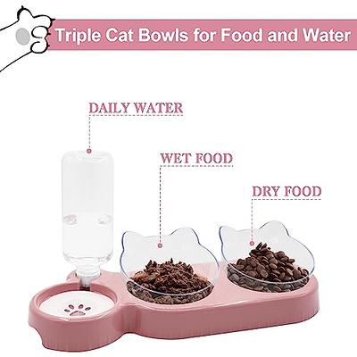 Suhaco Dog Bowl Cat Food Bowls Double Raised Pet Elevated Stainless Steel  Feeder with Tilted Stand (