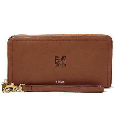 Fossil Women's Logan Zip Around Clutch - Brown