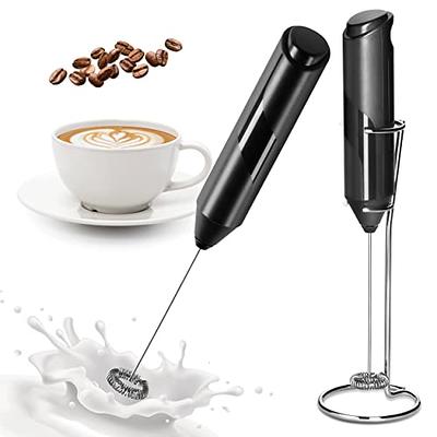 BonJour Battery-Powered Black Stainless Steel Milk Frother with