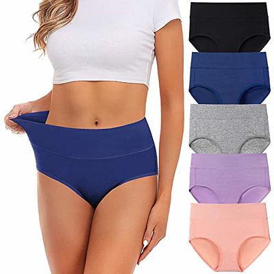 UMMISS High Waist Briefs Underwear for Women Cotton Soft Strecky Panties  Pack of 5,Multi,S