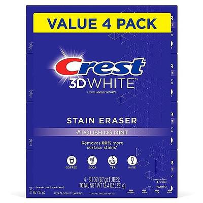 Crest 3D White Stain Eraser Teeth Whitening Toothpaste, Polishing Mint, 3.1  oz (Pack of 4) - Yahoo Shopping