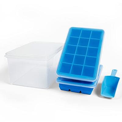 Vremi Stackable Large Ice Cube Trays — Pack of 2 Silicone Trays