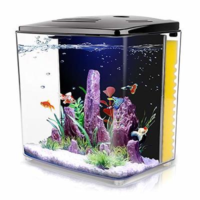 FREESEA 1.2 Gallon Betta Aquarium Starter Kits Square Fish Tank