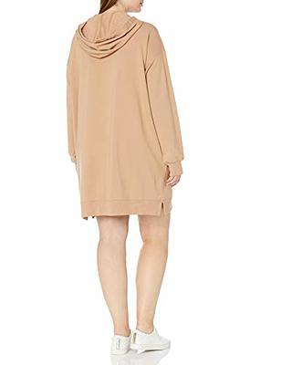 The Drop Women's Iona Long Sleeve Hooded Mini Sweatshirt Dress, Praline, M  - Yahoo Shopping