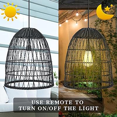 2 Pack Led Vintage Lantern, Outdoor Hanging Plastic Lantern Operated with  Remote Control Two Modes Christmas Decorations Lights Battery Powered for