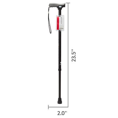 Equate Mobility Aluminum Offset Handle Cane with Foam Handle, Adjustable  Height, Black