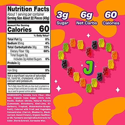 Sour Fruit Gummies, Keto Gummies, High Fiber, Low Sugar, Plant