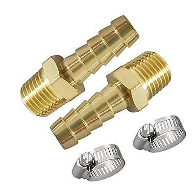 2/6/12 Pack Hose Barb Fitting, Barb(1/8 to 1) × NPT(1/8 to 1) Brass  Male Pipe Fittings, Hose Barb Metal Adapter Connector Male Threaded End (6