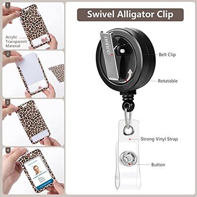 Id Badge Holder Retractable, Alligator Clamp Card Holder