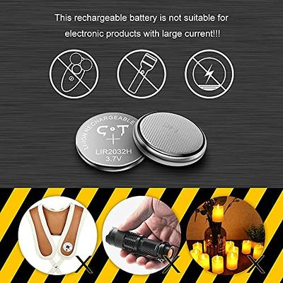 CT-ENERGY Lithium Rechargeable Coin Cells Battery Charger with 4-Pack 3.7V  High Capacity 70mAh LIR2032H Rechargeable Button Batteries,Replace CR2032  3V Battery - Yahoo Shopping