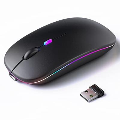 Bluetooth Mouse, 2.4G Wireless Mouse Dual Mode(Bluetooth 5.0+USB), Computer  Mouse Wireless with USB Receiver, Ergonomic Mouse Compatible with Laptop